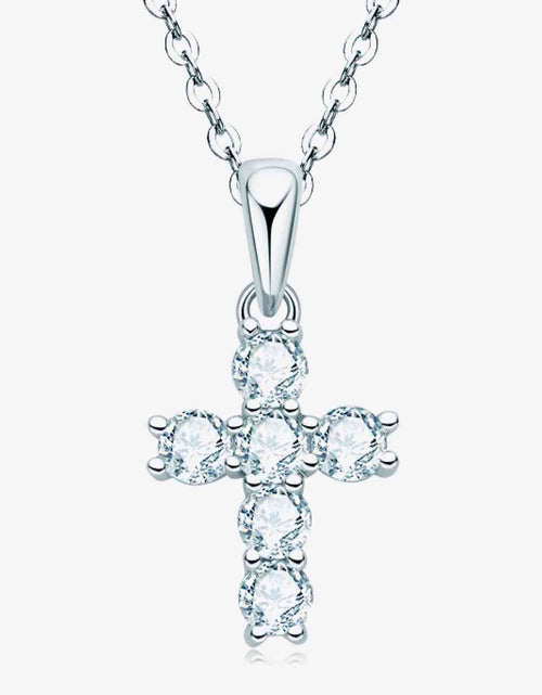 Load image into Gallery viewer, 925 Sterling Silver Cross Moissanite Pendant Necklace
