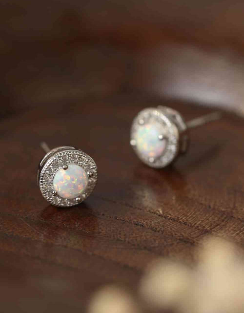 Load image into Gallery viewer, Opal 4-Prong Round Stud Earrings
