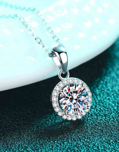 Load image into Gallery viewer, Adored Chance to Charm 1 Carat Moissanite Round Pendant Chain Necklace
