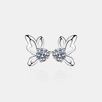 Load image into Gallery viewer, 1 Carat Moissanite Butterfly Shape Earrings
