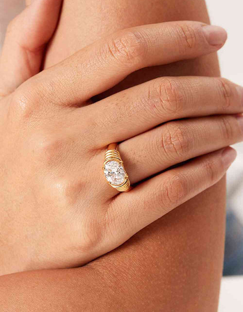 Load image into Gallery viewer, 18K Gold Plated Zircon Ring
