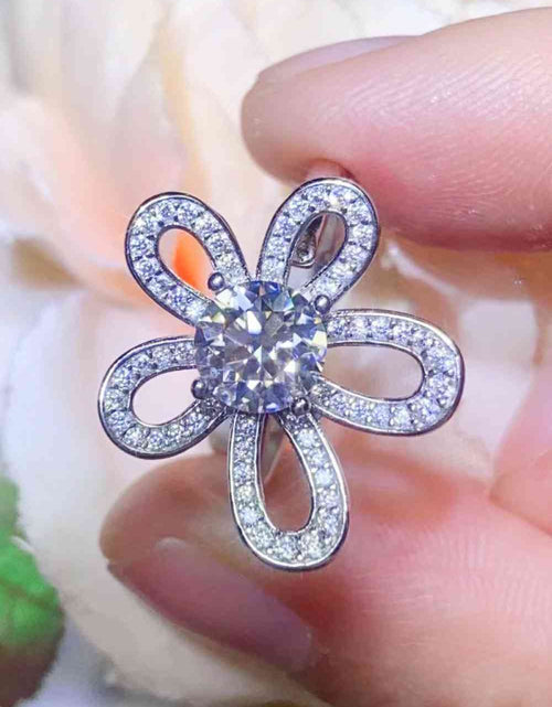 Load image into Gallery viewer, 1 Carat Moissanite Flower-Shape Open Ring
