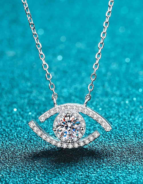 Load image into Gallery viewer, Moissanite Evil Eye Pendant 925 Sterling Silver Necklace
