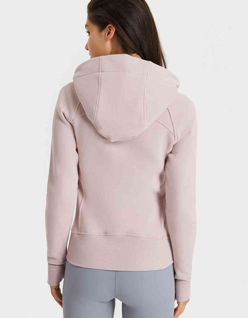 Load image into Gallery viewer, Zip Up Seam Detail Hooded Sports Jacket
