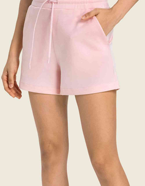 Load image into Gallery viewer, Drawstring Elastic Waist Sports Shorts with Pockets
