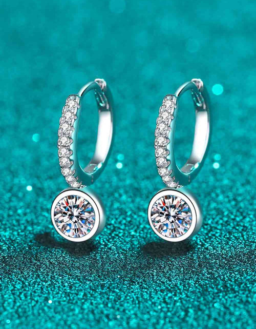 Load image into Gallery viewer, 1 Carat Moissanite Rhodium-Plated Drop Earrings
