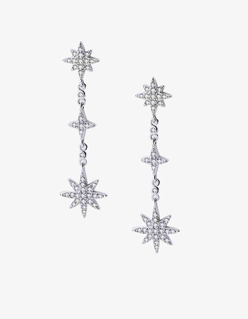 Load image into Gallery viewer, Cubic Zirconia Star Drop Earrings
