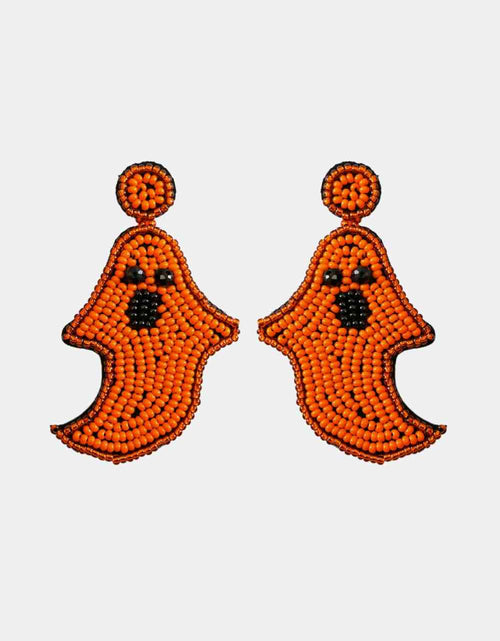 Load image into Gallery viewer, Ghost Shape Beaded Dangle Earrings
