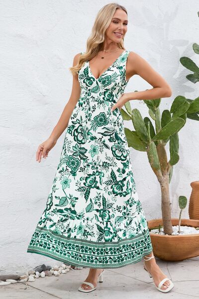 Load image into Gallery viewer, Printed V-Neck Wide Strap Dress
