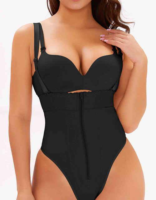 Load image into Gallery viewer, Full Size Adjustable Strap Zip-Up Shaping Bodysuit
