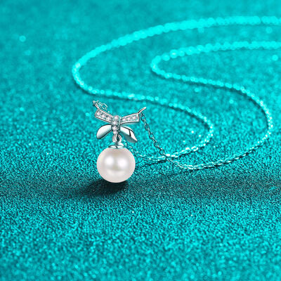 Load image into Gallery viewer, Natural Pearl Pendant Moissanite 925 Sterling Silver Necklace
