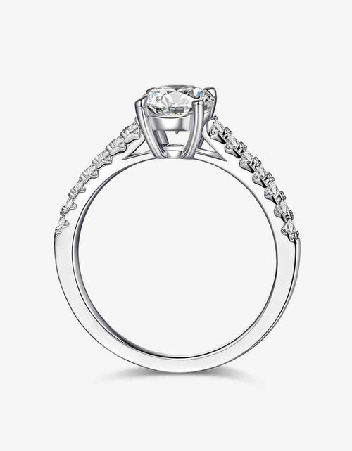 Load image into Gallery viewer, 1 Carat Moissanite 925 Sterling Silver Side Stone Ring
