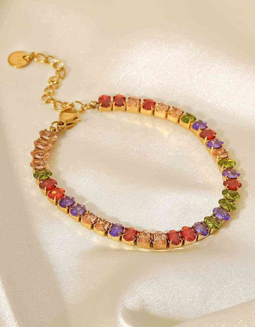 Load image into Gallery viewer, 18K Gold Plated Multicolored Zircon Bracelet
