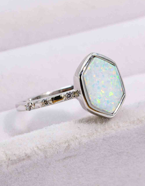 Load image into Gallery viewer, Opal Hexagon 925 Sterling Silver Ring
