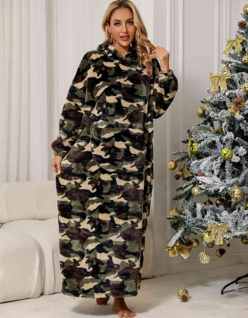 Load image into Gallery viewer, Camouflage Hooded Teddy Night Dress
