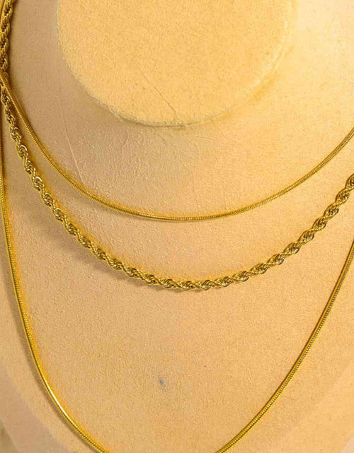 Load image into Gallery viewer, Stainless Steel 18K Gold-Plated Triple Layer Necklace
