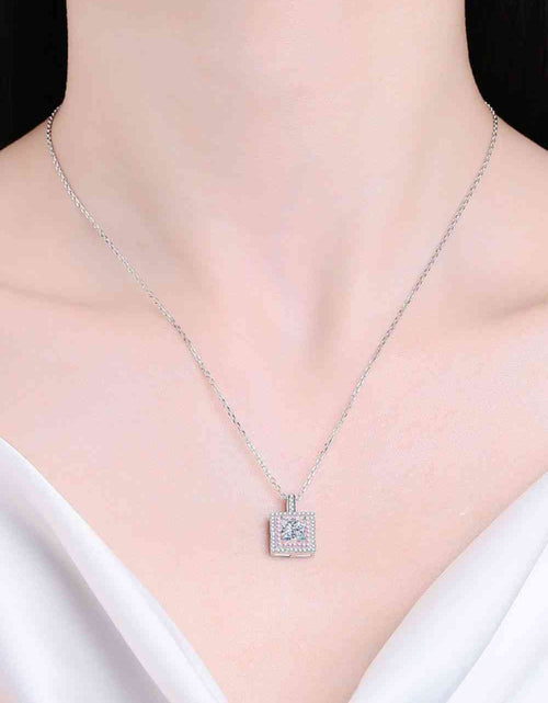 Load image into Gallery viewer, 1 Carat Moissanite Square Pendant Chain Necklace
