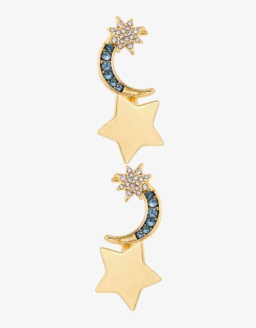 Load image into Gallery viewer, 5-Pair Wholesale Lasting Wish Inlaid Rhinestone Star and Moon Drop Earrings
