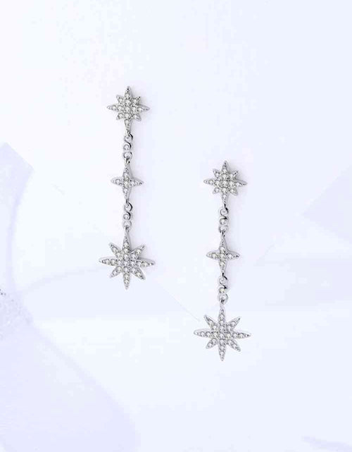 Load image into Gallery viewer, Cubic Zirconia Star Drop Earrings
