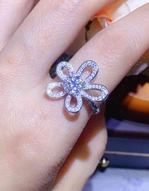 Load image into Gallery viewer, 1 Carat Moissanite Flower-Shape Open Ring
