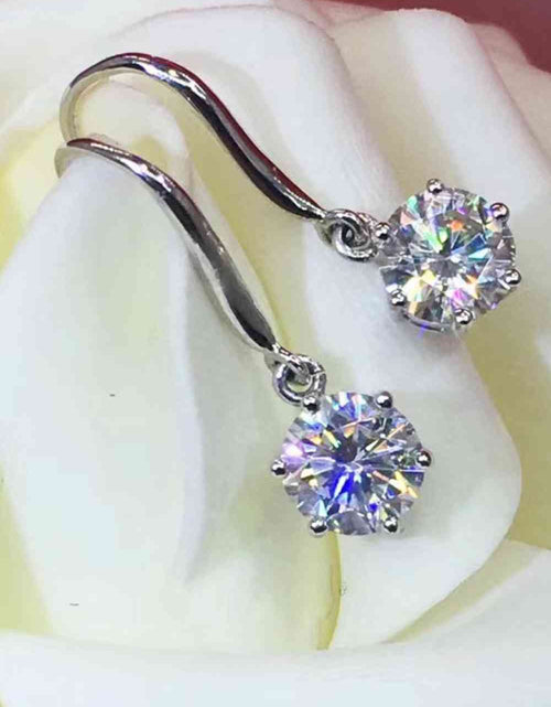 Load image into Gallery viewer, 2 Carat Moissanite 6-Prong Drop Earrings
