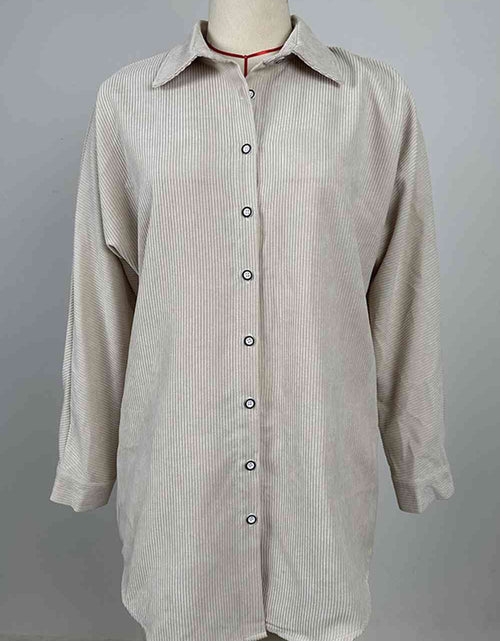 Load image into Gallery viewer, Ribbed Button Up Mini Shirt Dress
