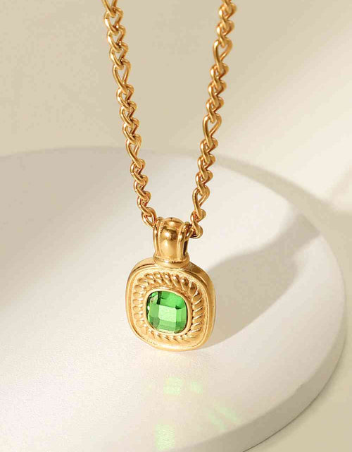 Load image into Gallery viewer, 18K Gold Plated Inlaid Rhinestone Pendant Necklace
