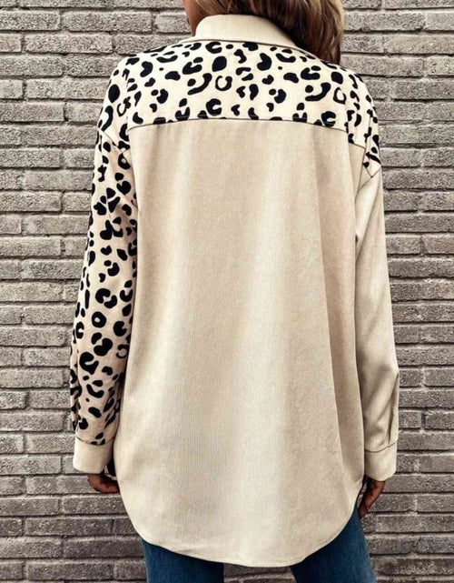 Load image into Gallery viewer, Full Size Leopard Collared Shirt
