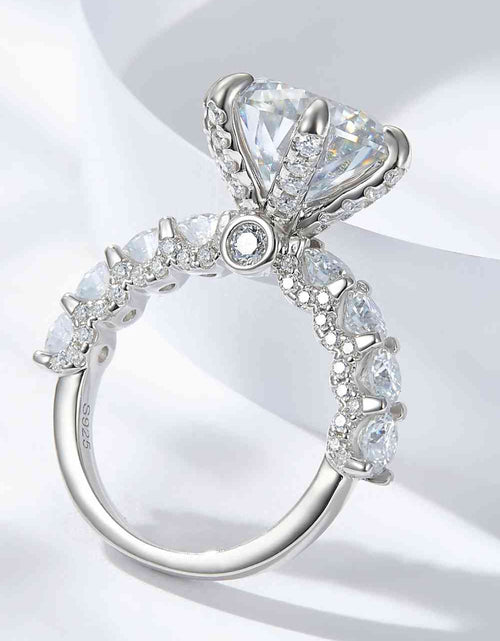 Load image into Gallery viewer, 3-Carat Moissanite Platinum-Plated Side Stone Ring
