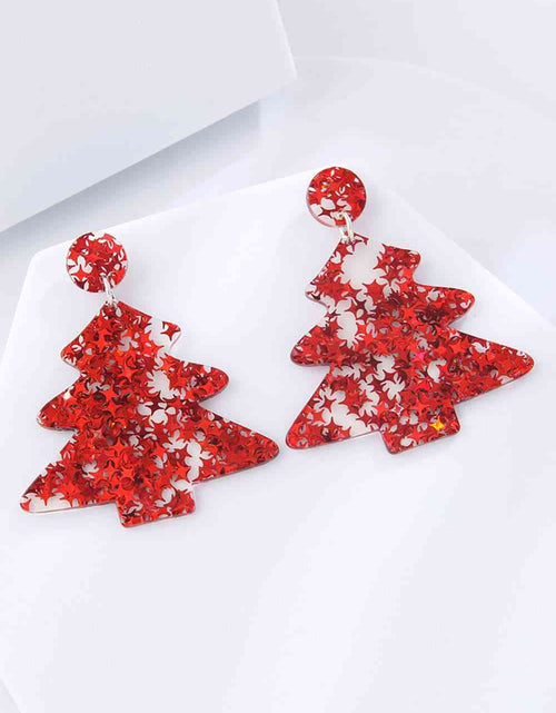 Load image into Gallery viewer, Christmas Tree Acrylic Earrings
