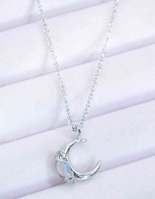 Load image into Gallery viewer, Natural Moonstone Moon Pendant Necklace
