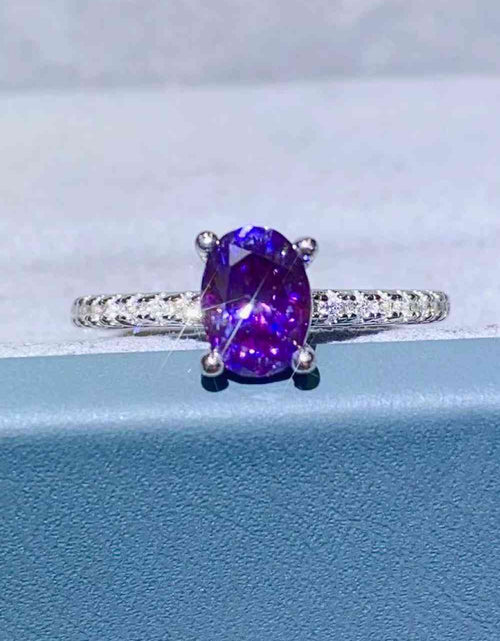 Load image into Gallery viewer, 1 Carat Purple Moissanite 4-Prong Ring
