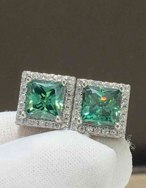 Load image into Gallery viewer, 2 Carat Moissanite Square Stud Earrings
