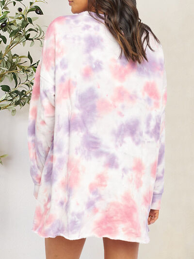 Load image into Gallery viewer, Tie-Dye Round Neck Dropped Shoulder Tee Dress
