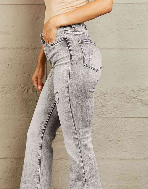 Load image into Gallery viewer, BAYEAS High Waisted Acid Wash Flare Jeans
