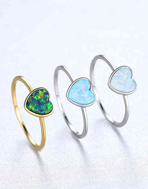 Load image into Gallery viewer, Opal Heart 925 Sterling Silver Ring
