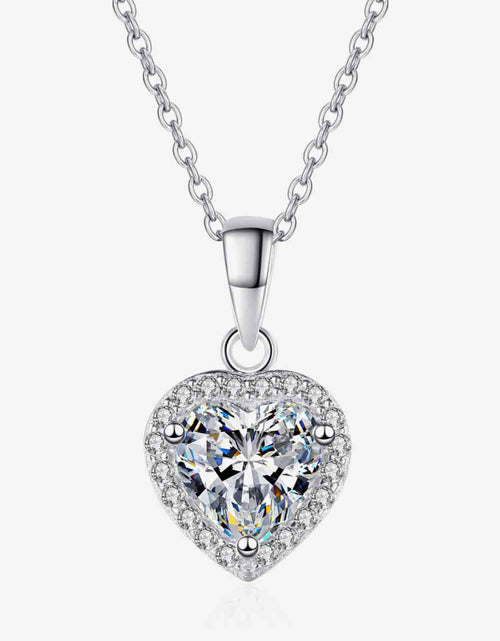 Load image into Gallery viewer, 1 Carat Moissanite Heart Pendant Chain Necklace
