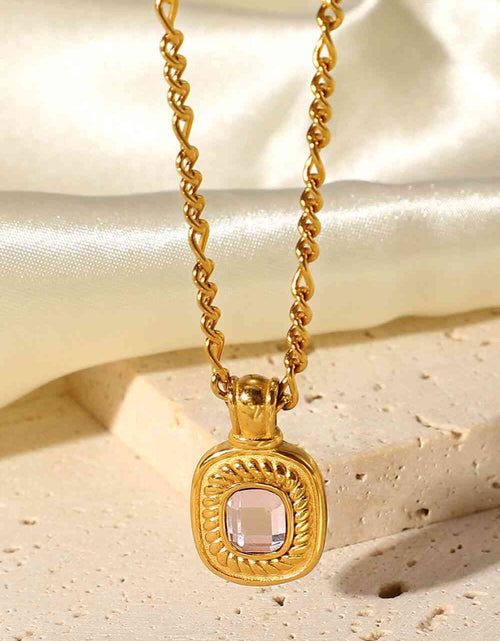 Load image into Gallery viewer, 18K Gold Plated Inlaid Rhinestone Pendant Necklace
