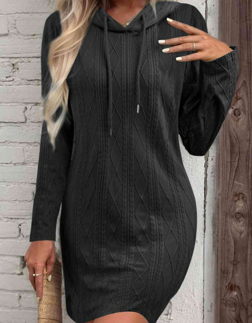 Load image into Gallery viewer, Drawstring Hooded Sweater Dress
