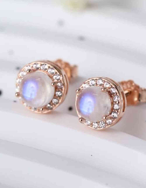 Load image into Gallery viewer, High Quality Natural Moonstone 925 Sterling Silver Stud Earrings
