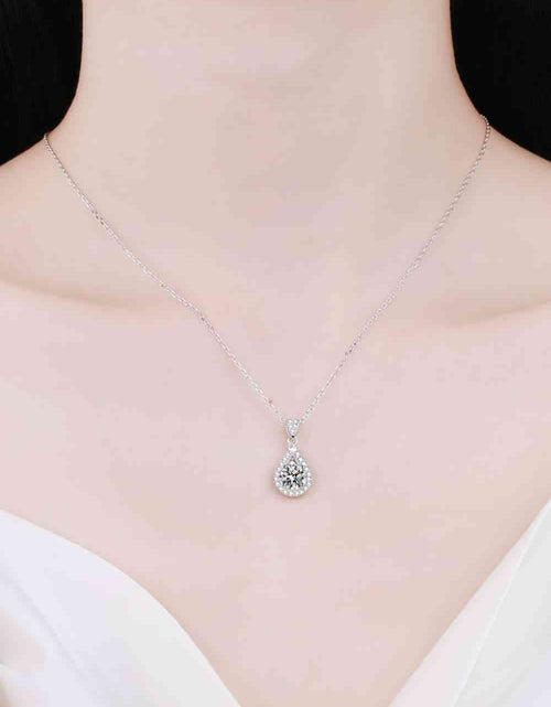 Load image into Gallery viewer, 2 Carat Moissanite Teardrop Pendant 925 Sterling Silver Necklace
