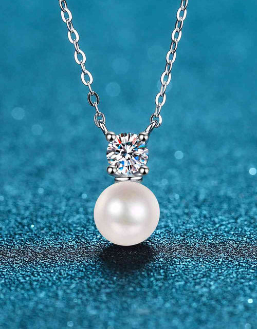 Load image into Gallery viewer, 925 Sterling Silver Freshwater Pearl Moissanite Necklace
