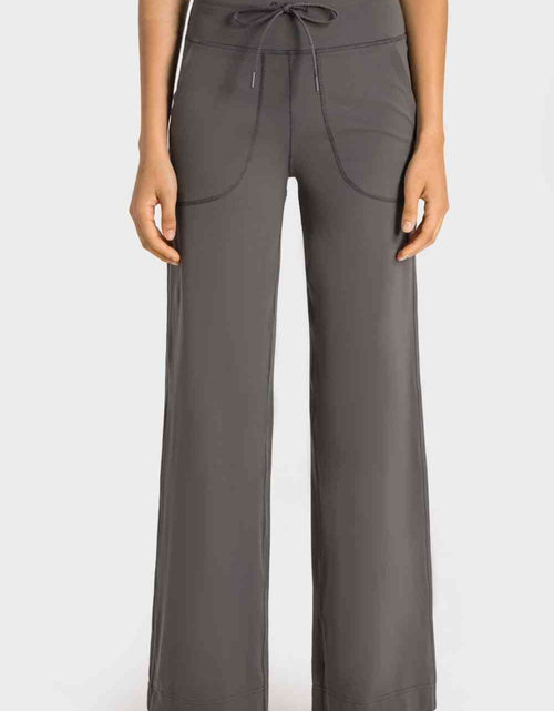 Load image into Gallery viewer, Drawstring Waist Wide Leg Sports Pants with Pockets
