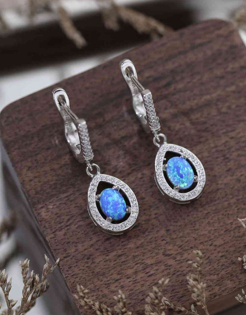 Load image into Gallery viewer, Opal Pear Shaped Drop Earrings
