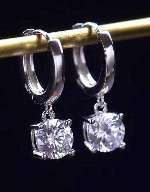 Load image into Gallery viewer, Feel The Surprise 1 Carat Moissanite Platinum-Plated Drop Earrings
