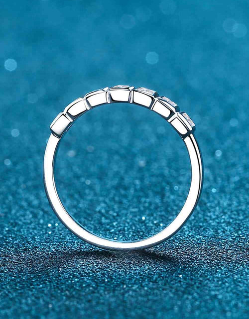 Load image into Gallery viewer, Moissanite Rhodium-Plated Half-Eternity Ring
