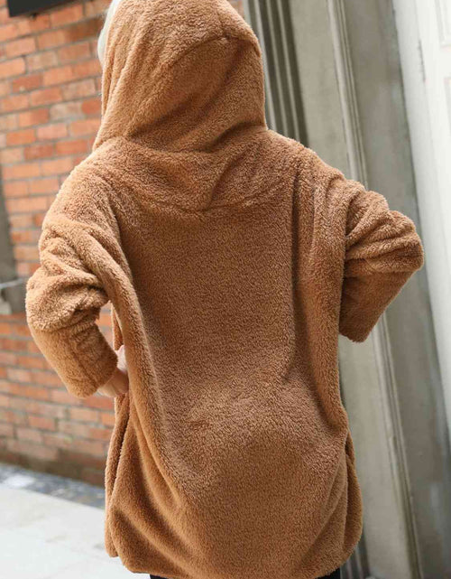 Load image into Gallery viewer, Open Front Hooded Teddy Coat
