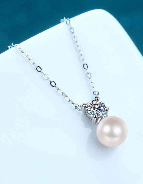 Load image into Gallery viewer, 925 Sterling Silver Freshwater Pearl Moissanite Necklace
