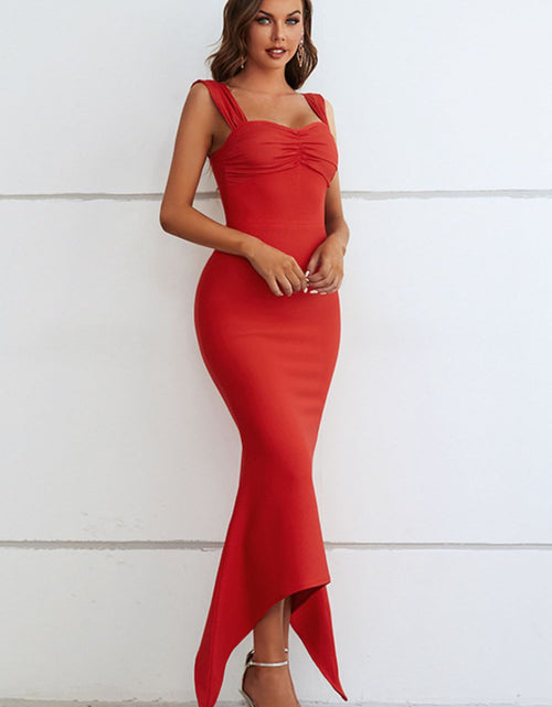 Load image into Gallery viewer, Ruched Sweetheart Neck Hem Detail Dress
