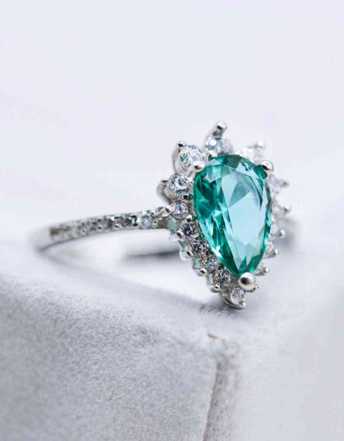 Load image into Gallery viewer, Paraiba Blue Zircon Pear Shape Ring
